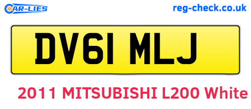 DV61MLJ are the vehicle registration plates.