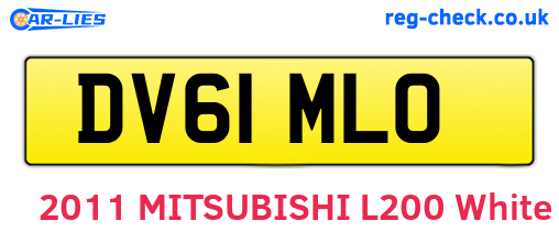 DV61MLO are the vehicle registration plates.