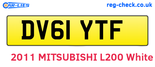 DV61YTF are the vehicle registration plates.