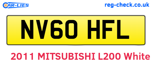 NV60HFL are the vehicle registration plates.