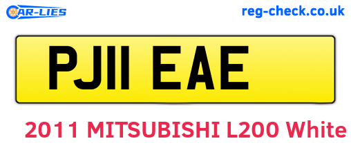 PJ11EAE are the vehicle registration plates.