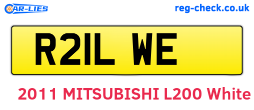 R21LWE are the vehicle registration plates.