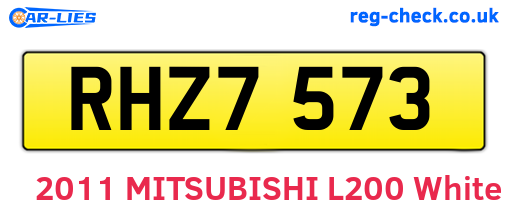 RHZ7573 are the vehicle registration plates.