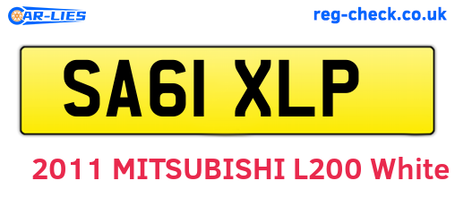 SA61XLP are the vehicle registration plates.