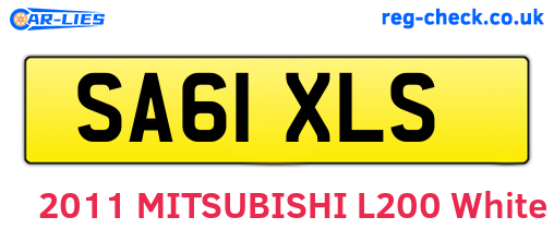 SA61XLS are the vehicle registration plates.