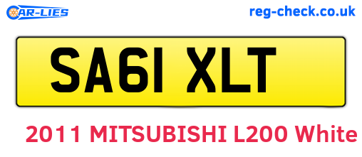 SA61XLT are the vehicle registration plates.