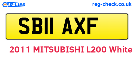 SB11AXF are the vehicle registration plates.