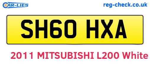 SH60HXA are the vehicle registration plates.