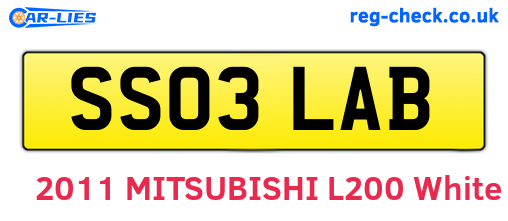 SS03LAB are the vehicle registration plates.