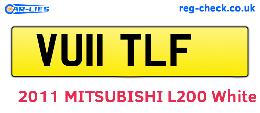 VU11TLF are the vehicle registration plates.