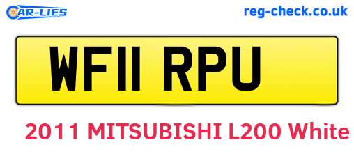 WF11RPU are the vehicle registration plates.