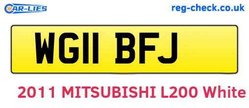 WG11BFJ are the vehicle registration plates.
