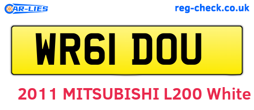 WR61DOU are the vehicle registration plates.