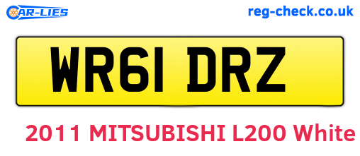 WR61DRZ are the vehicle registration plates.