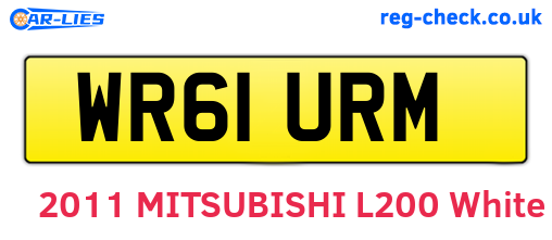 WR61URM are the vehicle registration plates.