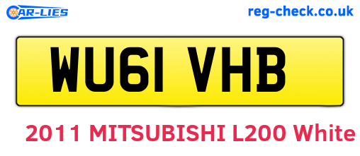 WU61VHB are the vehicle registration plates.