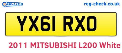 YX61RXO are the vehicle registration plates.