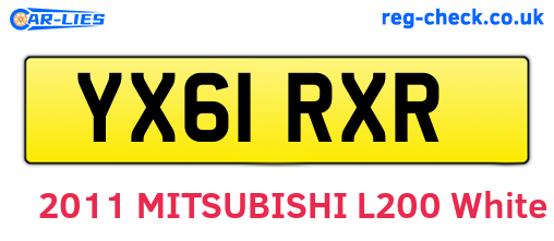 YX61RXR are the vehicle registration plates.