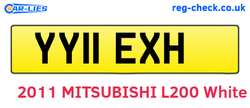 YY11EXH are the vehicle registration plates.