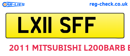 LX11SFF are the vehicle registration plates.