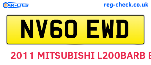 NV60EWD are the vehicle registration plates.