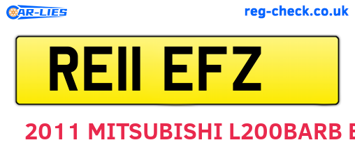 RE11EFZ are the vehicle registration plates.