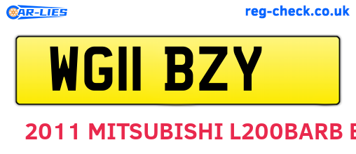 WG11BZY are the vehicle registration plates.