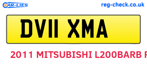 DV11XMA are the vehicle registration plates.