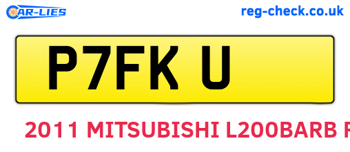 P7FKU are the vehicle registration plates.