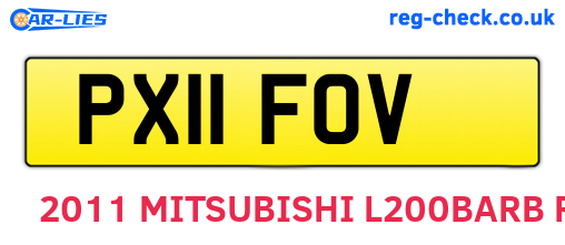 PX11FOV are the vehicle registration plates.