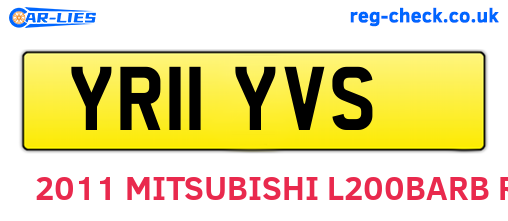 YR11YVS are the vehicle registration plates.