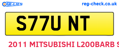 S77UNT are the vehicle registration plates.