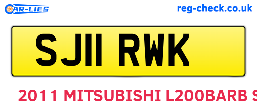 SJ11RWK are the vehicle registration plates.