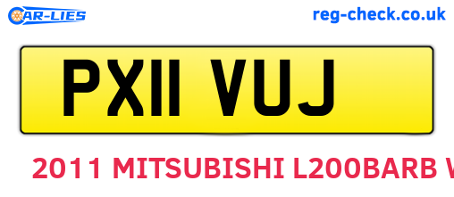 PX11VUJ are the vehicle registration plates.