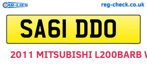 SA61DDO are the vehicle registration plates.