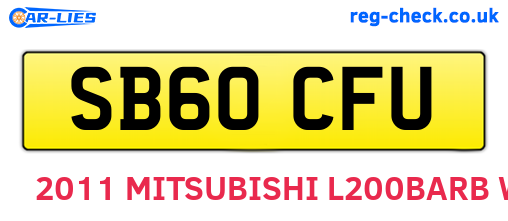 SB60CFU are the vehicle registration plates.