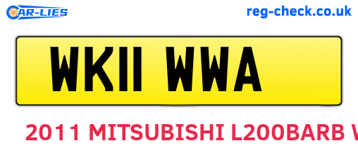 WK11WWA are the vehicle registration plates.