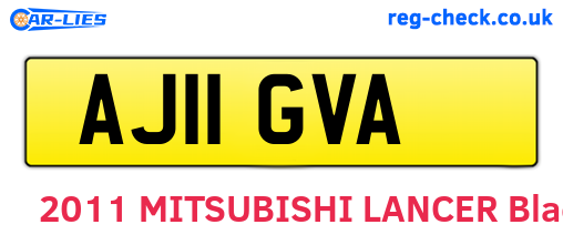 AJ11GVA are the vehicle registration plates.