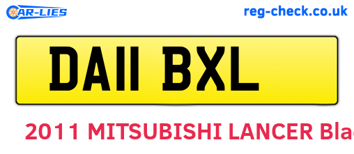 DA11BXL are the vehicle registration plates.