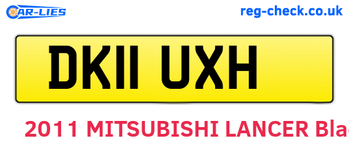 DK11UXH are the vehicle registration plates.