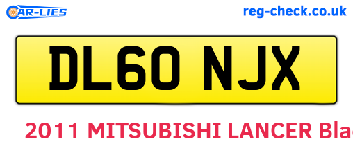 DL60NJX are the vehicle registration plates.
