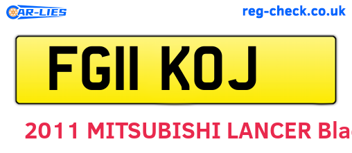 FG11KOJ are the vehicle registration plates.