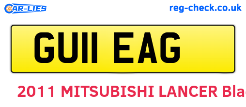 GU11EAG are the vehicle registration plates.