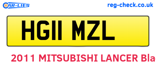 HG11MZL are the vehicle registration plates.
