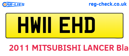 HW11EHD are the vehicle registration plates.