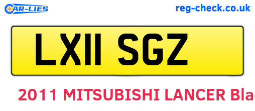 LX11SGZ are the vehicle registration plates.