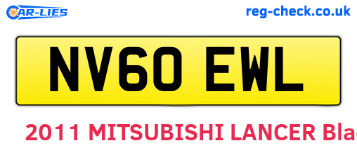 NV60EWL are the vehicle registration plates.