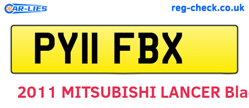 PY11FBX are the vehicle registration plates.