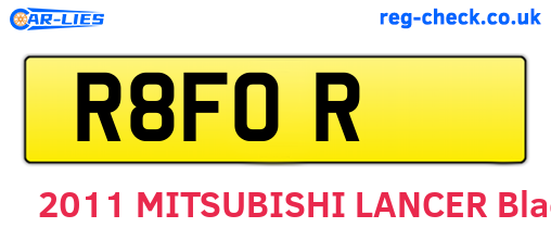 R8FOR are the vehicle registration plates.