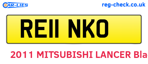 RE11NKO are the vehicle registration plates.